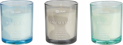 Изображение Beliani 3 wiece zapachowe sojowe bergamotka/ morska bryza/ szawia z sol morsk SHEER JOY