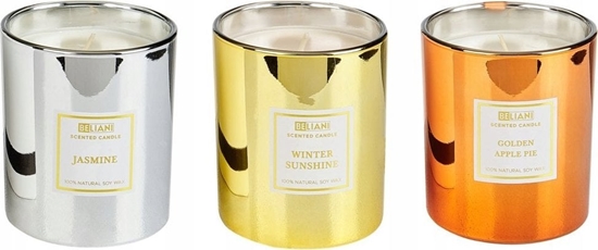 Изображение Beliani 3 wiece zapachowe szarlotka/ jamin/ zimowe soce METALLIC GLAMOUR