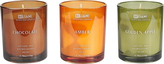 Изображение Beliani 3 wiece zapachowe zote jabko/ czekolada/ bursztyn SHEER JOY