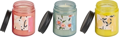 Изображение Beliani 3 wieczki zapachowe sojowe róa/owoc kaki/melisa FRUITY BLOOM