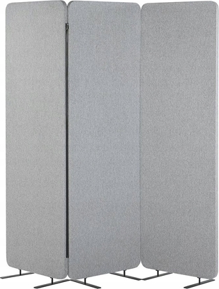 Изображение Beliani 3-panelowa akustyczna cianka dziaowa 184 x 184 cm jasnoszara STANDI!
