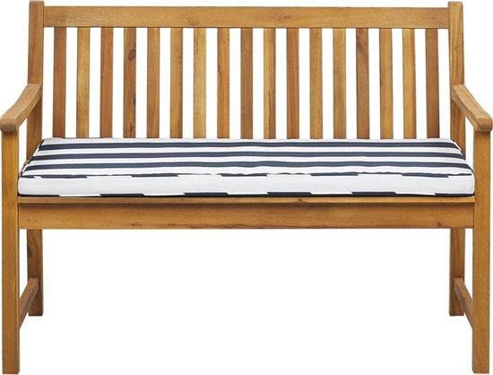 Изображение Beliani awka ogrodowa z certyfikowanego drewna 120 cm niebieska poduszka VIVARA