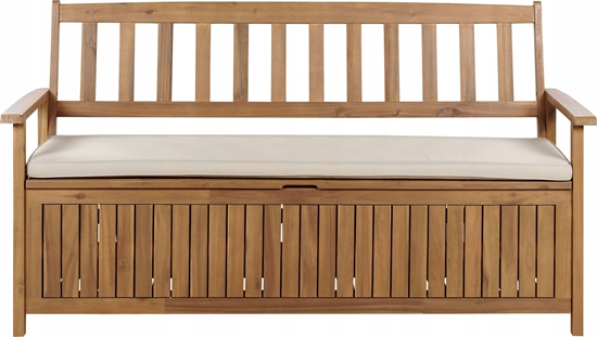 Изображение Beliani awka ogrodowa z poduszk Drewno 160 cm Beowoszary SOVANA