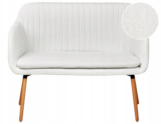 Изображение Beliani awka tapicerowana 2-osobowa boucle zamana biel TABY