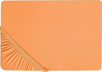 Изображение Beliani Baweniane przecierado z gumk 140 x 200 cm pomaraczowe JANBU