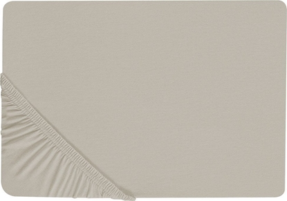 Изображение Beliani Baweniane przecierado z gumk 160 x 200 cm beowoszare JANBU