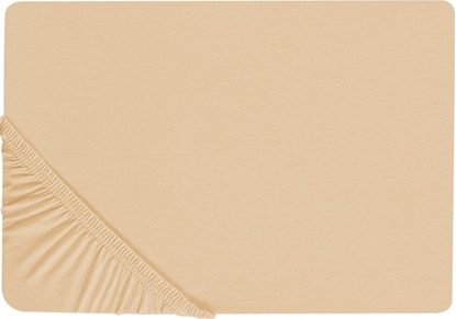 Изображение Beliani Baweniane przecierado z gumk 160 x 200 cm piaskowe JANBU