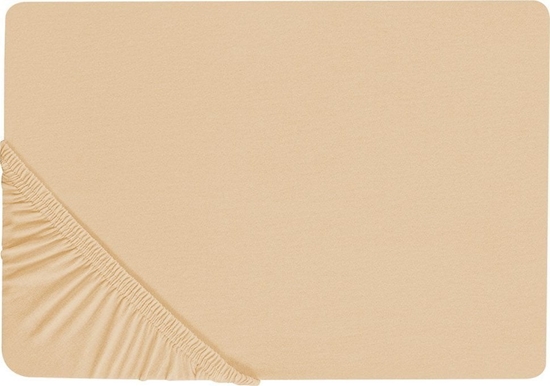 Изображение Beliani Baweniane przecierado z gumk 180 x 200 cm piaskowe JANBU