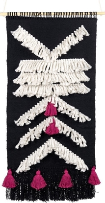 Изображение Beliani Dekoracja cienna baweniana czarno-biaa PAKPATTAN