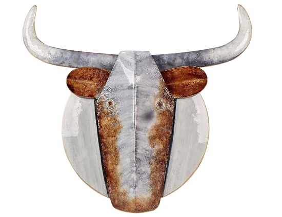 Изображение Beliani Dekoracja cienna Byk ERBIUM Metal Szary 41 cm