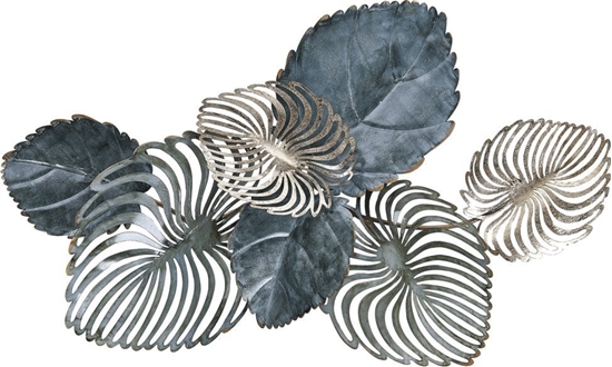 Изображение Beliani Dekoracja cienna licie zoto-niebieska MAGNESIUM