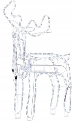 Изображение Beliani Dekoracja ogrodowa LED ruchomy renifer 94 cm biaa INNNES