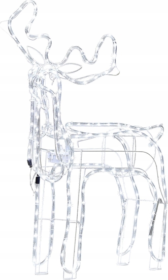 Изображение Beliani Dekoracja ogrodowa LED ruchomy renifer 94 cm biaa INNNES