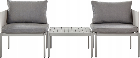 Изображение Beliani Duy zestaw wypoczynkowy 2-osobowa Uniwersalny Aluminium Jasnoszary TERRACINA