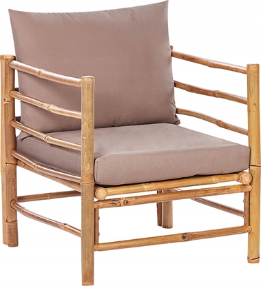 Изображение Beliani Fotel ogrodowy bambusowy beowoszary CERRETO