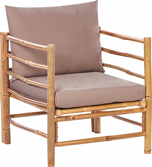 Изображение Beliani Fotel ogrodowy bambusowy beowoszary CERRETO