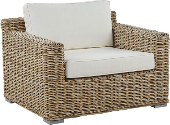 Изображение Beliani Fotel ogrodowy rattanowy jasnobrzowy ARDEA