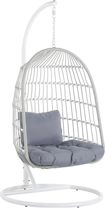 Изображение Beliani Fotel wiszcy ze stojakiem biay ALLERA!