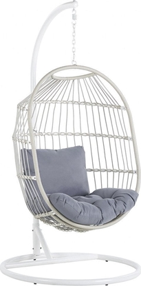 Изображение Beliani Fotel wiszcy ze stojakiem z technorattanu biay ALBA!