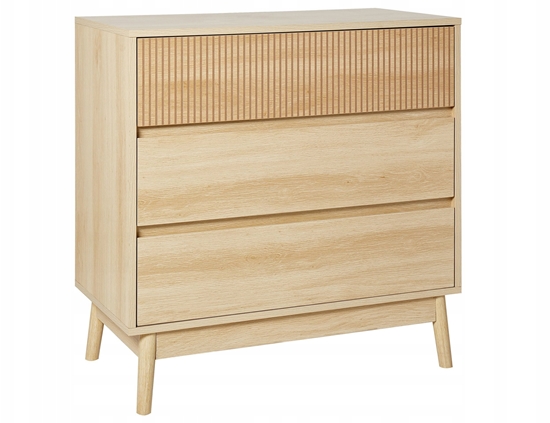Изображение Beliani Komoda 3 szuflady jasne drewno WALES