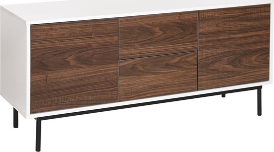 Изображение Beliani Komoda dwudrzwiowa ciemne drewno z biaym OKLAND!