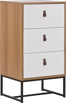 Изображение Beliani Komoda jasne drewno z biaym NUEVA