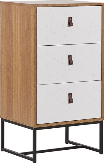 Изображение Beliani Komoda jasne drewno z biaym NUEVA