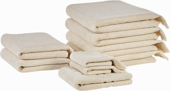 Picture of Beliani Komplet 9 rczników bawenianych frotte beowy ATIU