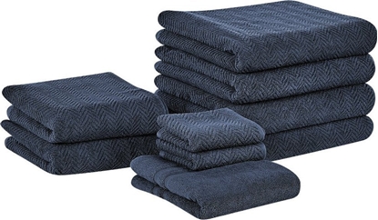 Picture of Beliani Komplet 9 rczników bawenianych frotte ciemnoniebieski MITIARO