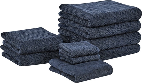 Picture of Beliani Komplet 9 rczników bawenianych frotte ciemnoniebieski MITIARO