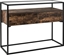 Picture of Beliani Konsola 2 szuflady szklana ciemne drewno z czarnym MUAK!