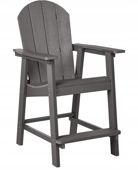 Picture of Beliani Krzeso barowe ogrodowe ADIRONDACK Materia syntetyczny Ciemnoszary