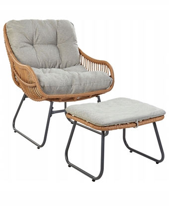 Picture of Beliani Krzeso ogrodowe MESTRE Z podnókiem Technorattan