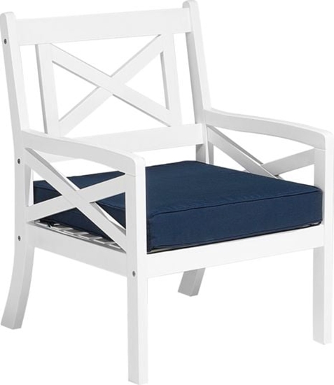 Picture of Beliani Krzeso ogrodowe z ciemnoniebiesk poduch biae BALTIC