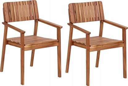 Picture of Beliani Krzeso ogrodowe Zestaw 2 Drewno Jasne drewno AGELLO