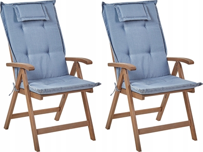 Picture of Beliani Krzeso ogrodowe Zestaw 2 Drewno Niebieski AMANTEA