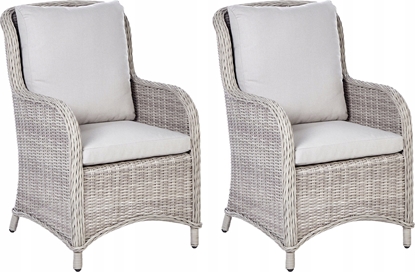 Picture of Beliani Krzeso ogrodowe Zestaw 2 Polyrattan Beowoszary CASCAIS