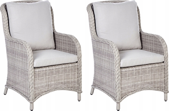 Picture of Beliani Krzeso ogrodowe Zestaw 2 Polyrattan Beowoszary CASCAIS