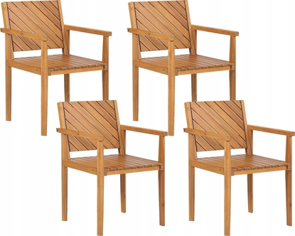 Picture of Beliani Krzeso ogrodowe Zestaw 4 Drewno Jasne drewno BARATTI