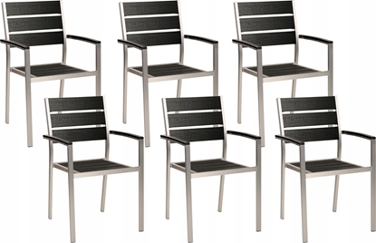 Picture of Beliani Krzeso ogrodowe Zestaw 6 MDF Czarno-srebrny VERNIO