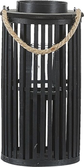 Picture of Beliani Lampion drewniany 40 cm czarny LUZON