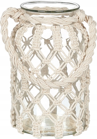 Picture of Beliani Lampion Szklany Makrama 31 Cm Biay Jalebi!