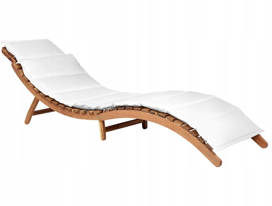 Picture of Beliani Leak ogrodowy drewniany z poduszk bia LUINO