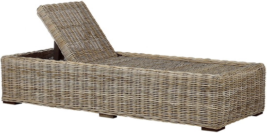 Picture of Beliani Leak ogrodowy rattanowy z poduszk szarobeow PALESE