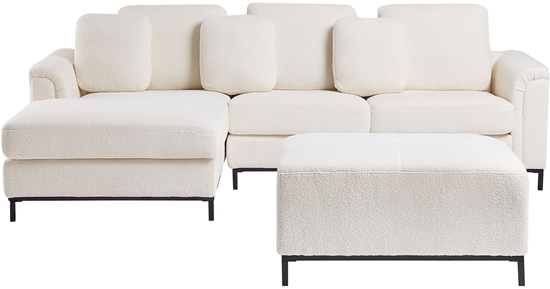 Изображение Beliani Naronik z otoman prawostronny boucle biay OSLO