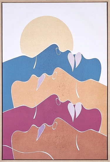 Picture of Beliani Obraz na pótnie w ramie abstrakcyjny 63 x 93 cm wielokolorowy FASANO