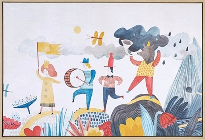 Picture of Beliani Obraz na pótnie w ramie postacie 93 x 63 cm wielokolorowy BIBBIENA