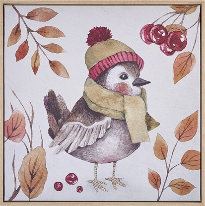 Picture of Beliani Obraz na pótnie w ramie ptak 63 x 63 cm wielokolorowy CASTRO