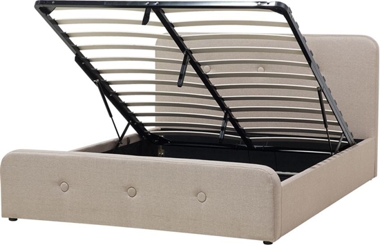 Picture of Beliani óko z pojemnikiem tapicerowane 160 x 200 cm beowe RENNES