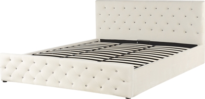 Picture of Beliani óko z pojemnikiem welurowe 180 x 200 cm beowe AMIENS